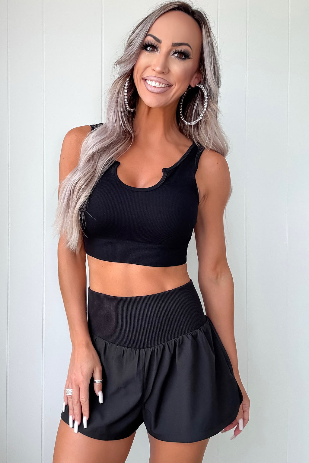 Black High Waist Athletic Shorts