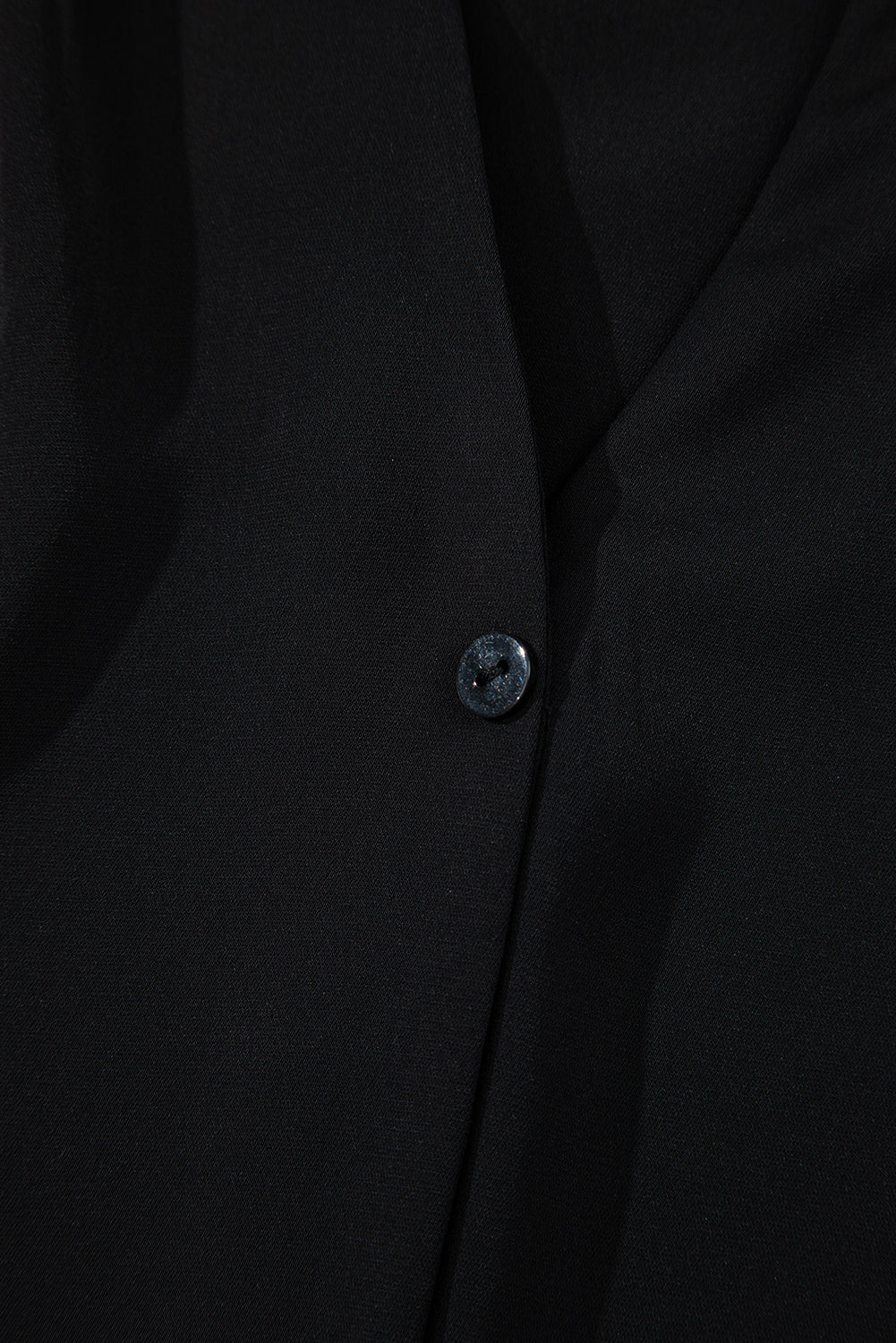 Black V Neck Petal Sleeve Blouse