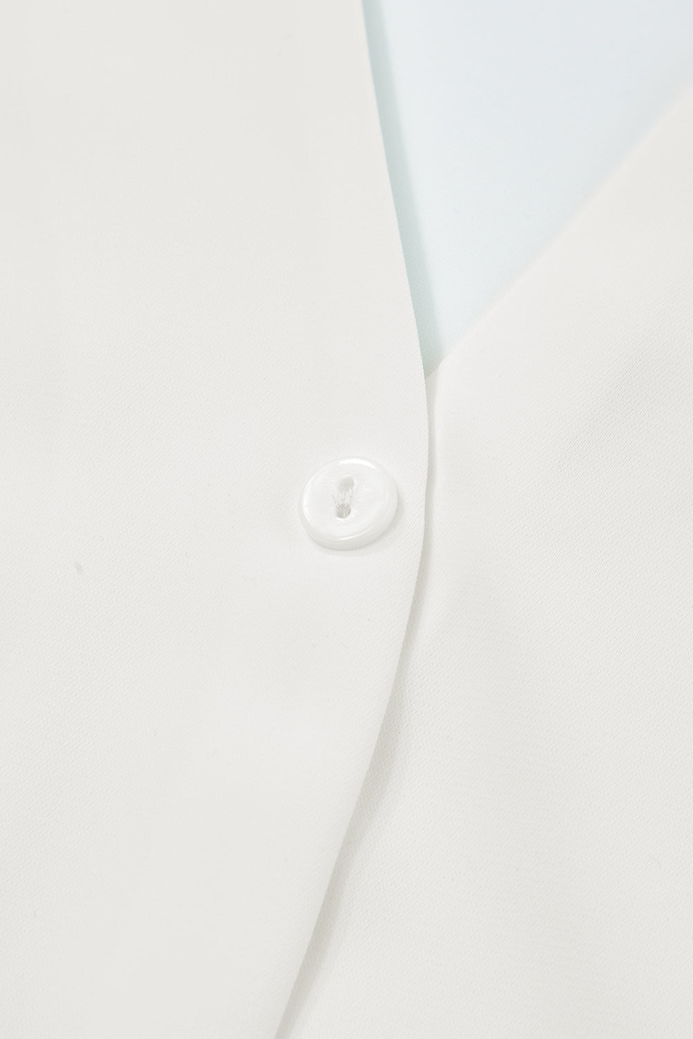 White V Neck Petal Sleeve Blouse