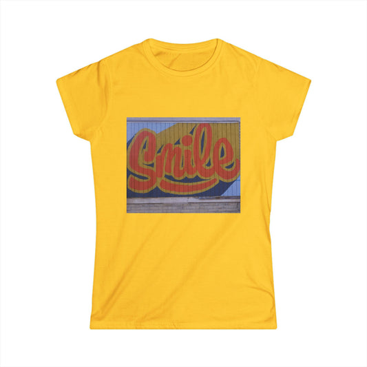 Women's Graphic T-Shirt, Soft Cotton Tee Casual Fit, Smile Print